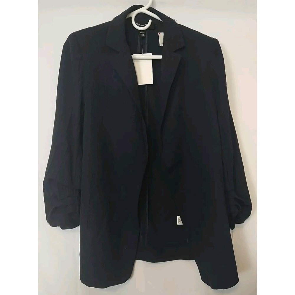 Jenna Rose Women's Navy Blue Long Sleeve Blazer PM